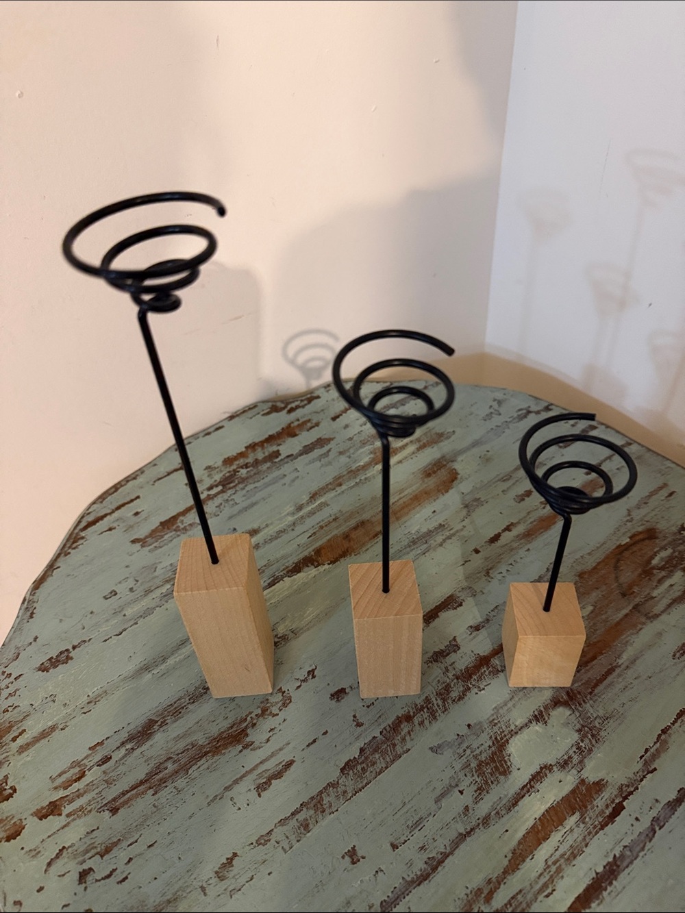 Set of 3 Wooden Block Air Plant Display Holders